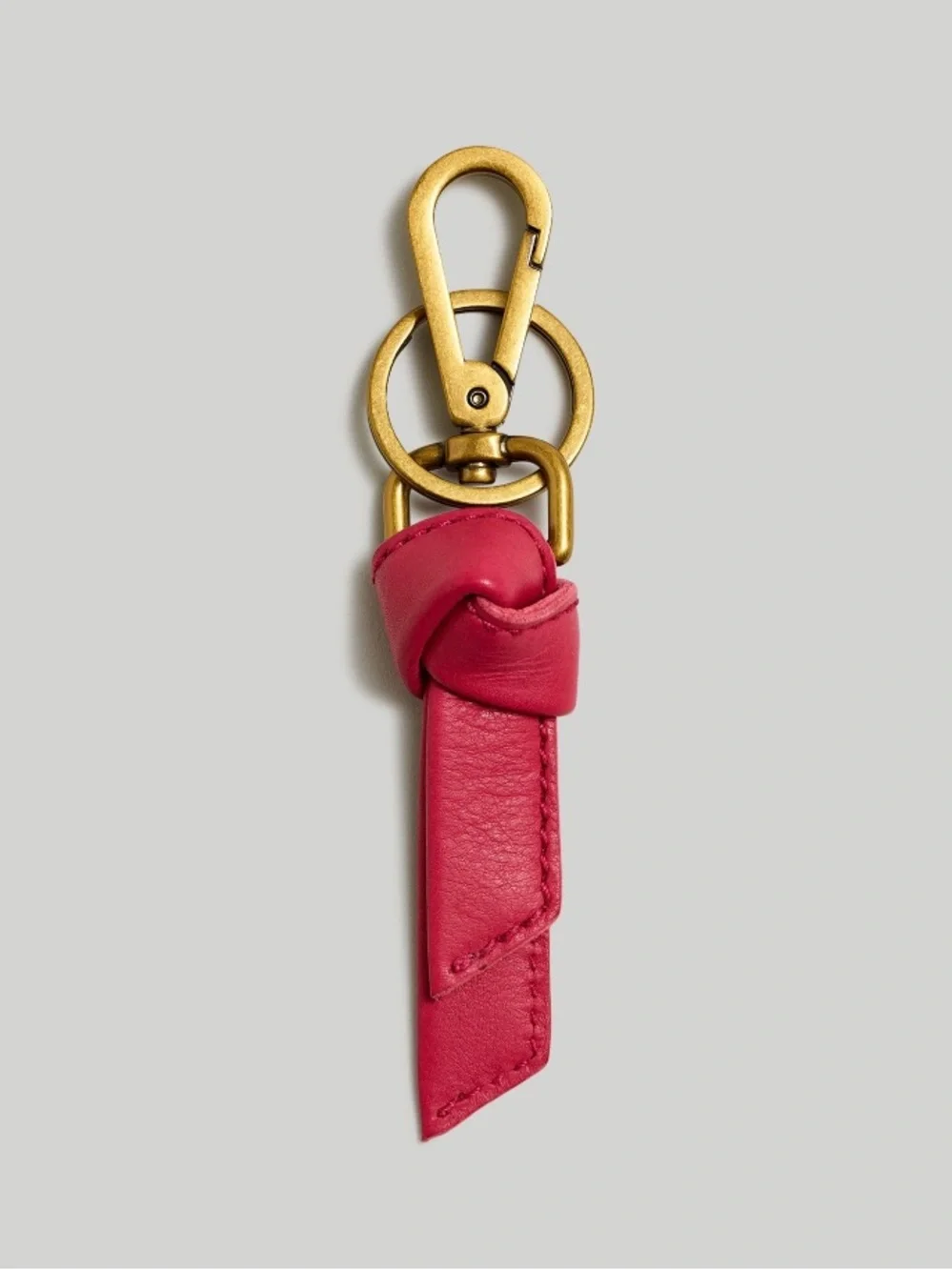 ☀️ New! MADEWELL Sydney Key Fob — Rosy Hibiscus Leather Keychain